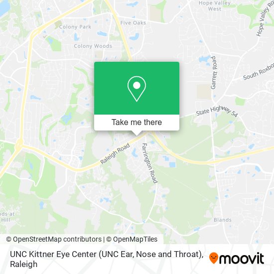 Mapa de UNC Kittner Eye Center (UNC Ear, Nose and Throat)