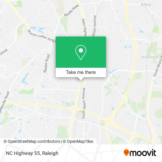 NC Highway 55 map