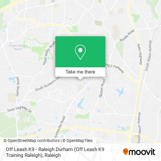 Mapa de Off Leash K9 - Raleigh Durham