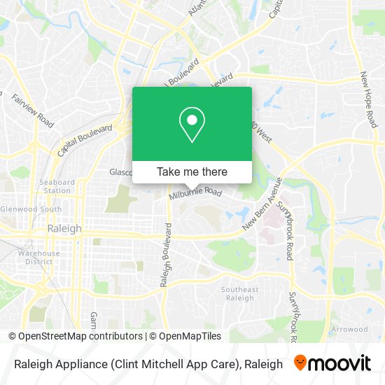 Mapa de Raleigh Appliance (Clint Mitchell App Care)