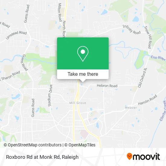 Roxboro Rd at Monk Rd map