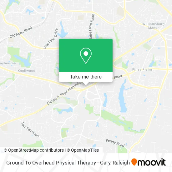 Ground To Overhead Physical Therapy - Cary map