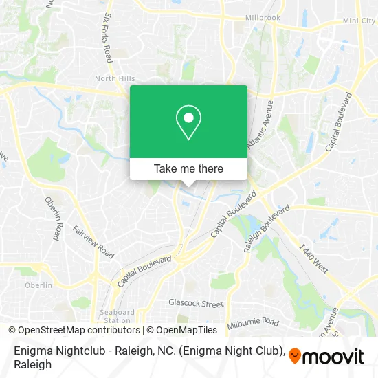 Mapa de Enigma Nightclub - Raleigh, NC. (Enigma Night Club)