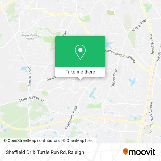Sheffield Dr & Turtle Run Rd map