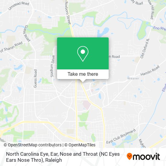 North Carolina Eye, Ear, Nose and Throat (NC Eyes Ears Nose Thro) map