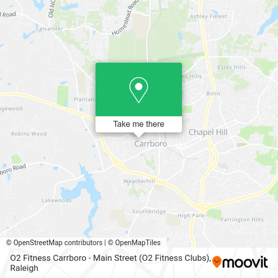 O2 Fitness Carrboro - Main Street (O2 Fitness Clubs) map