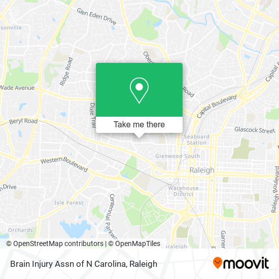 Brain Injury Assn of N Carolina map