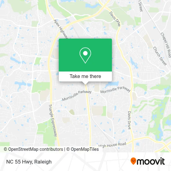 NC 55 Hwy map