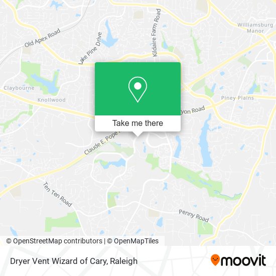 Dryer Vent Wizard of Cary map