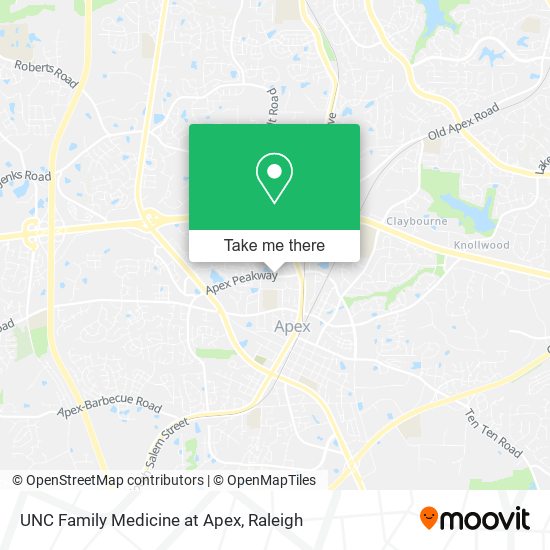 UNC Family Medicine at Apex map