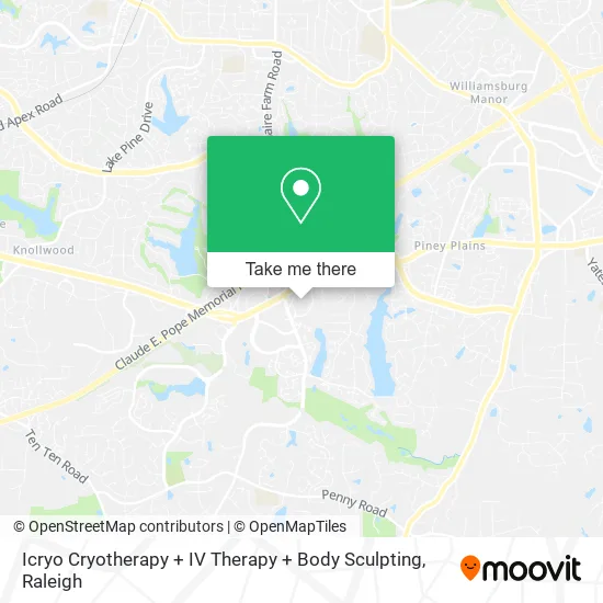 Icryo Cryotherapy + IV Therapy + Body Sculpting map