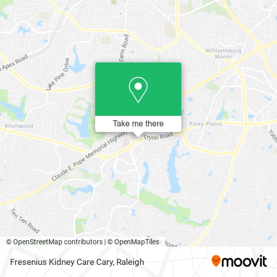 Fresenius Kidney Care Cary map