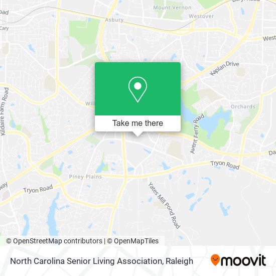 North Carolina Senior Living Association map