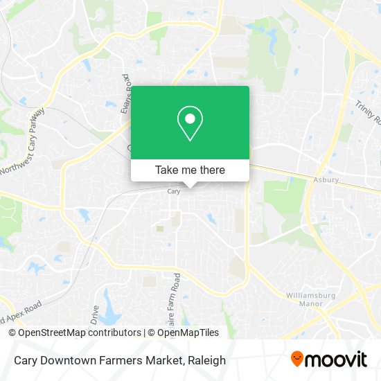 Cary Downtown Farmers Market map