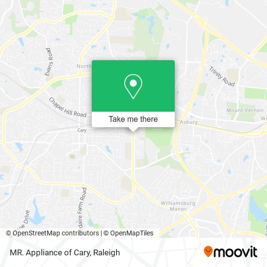 MR. Appliance of Cary map