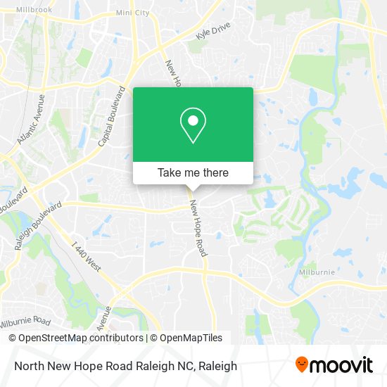 Mapa de North New Hope Road Raleigh NC