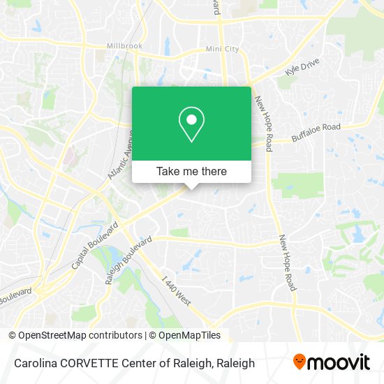 Carolina CORVETTE Center of Raleigh map