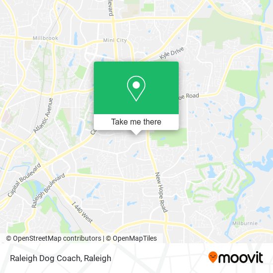 Mapa de Raleigh Dog Coach