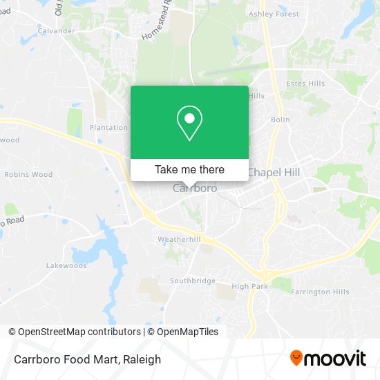 Mapa de Carrboro Food Mart