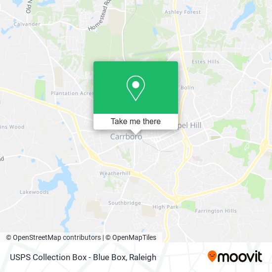 USPS Collection Box - Blue Box map