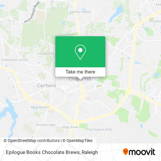 Mapa de Epilogue Books Chocolate Brews