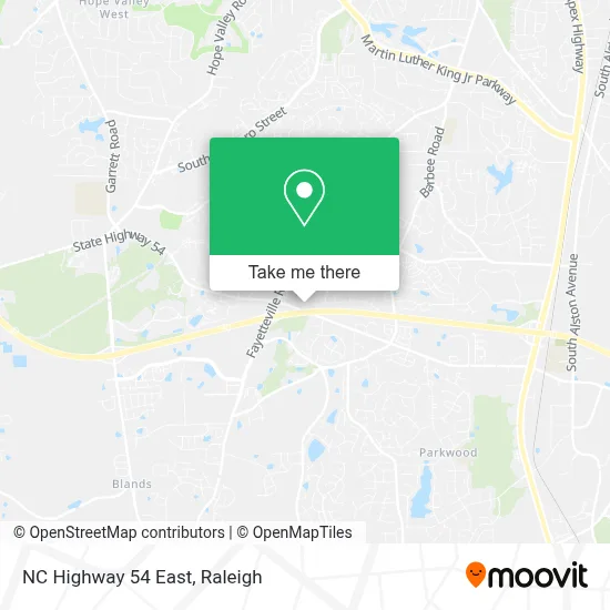 NC Highway 54 East map