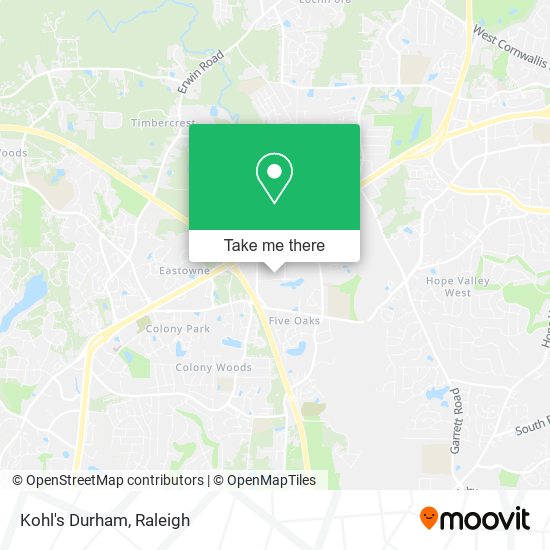 Kohl's Durham map