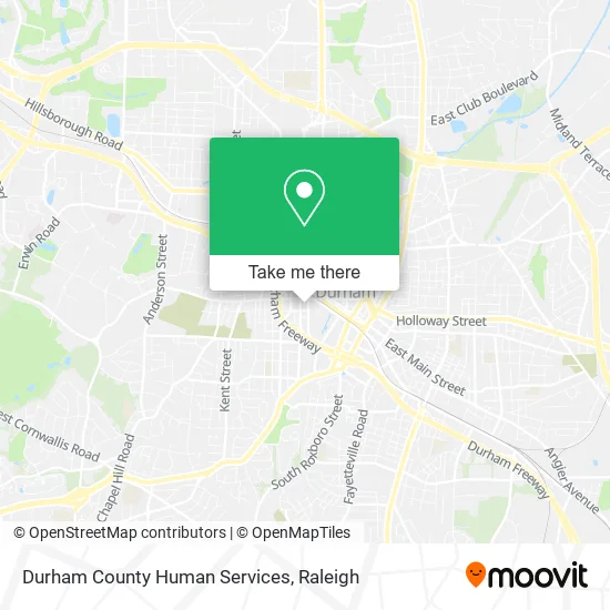 Durham County Human Services map