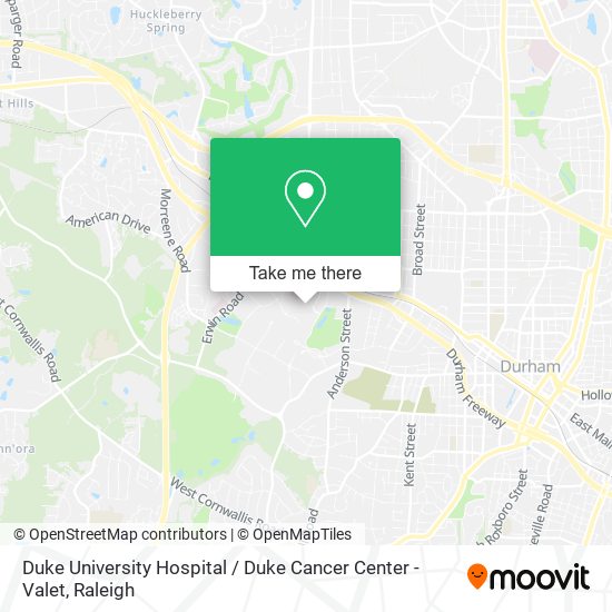 Duke University Hospital / Duke Cancer Center - Valet map