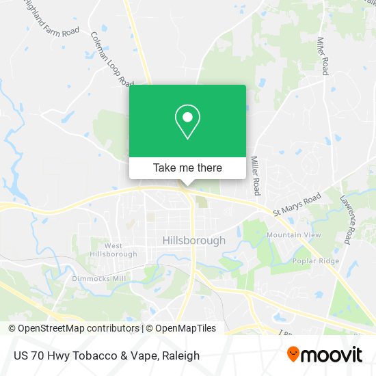 US 70 Hwy Tobacco & Vape map