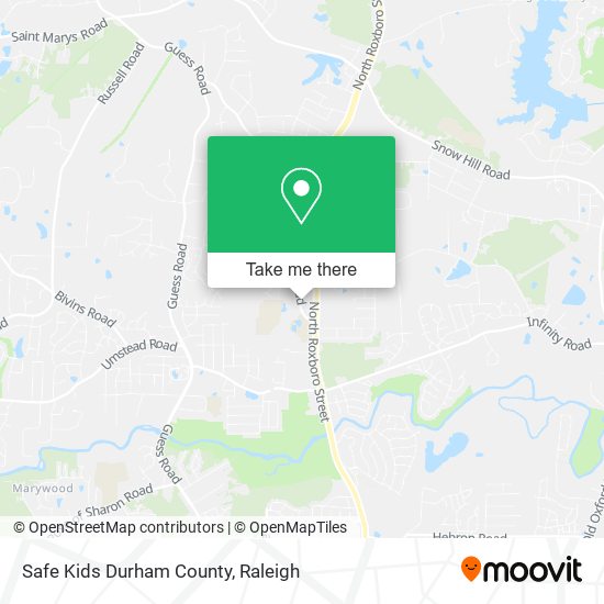 Safe Kids Durham County map