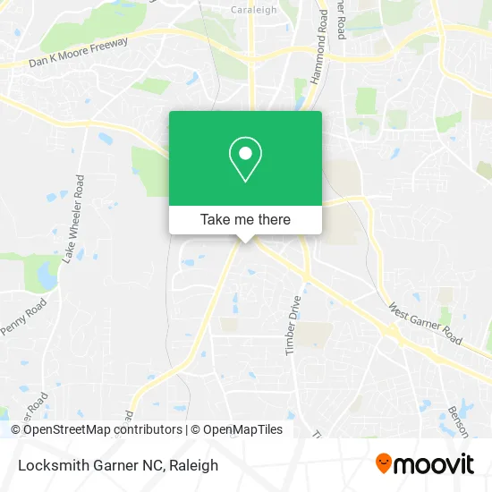 Locksmith Garner NC map