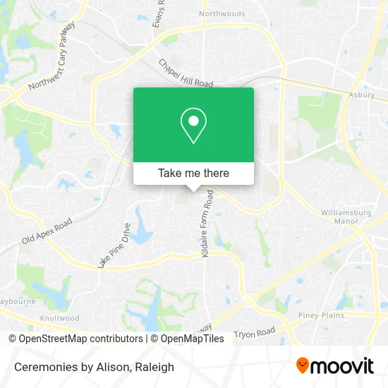 Ceremonies by Alison map