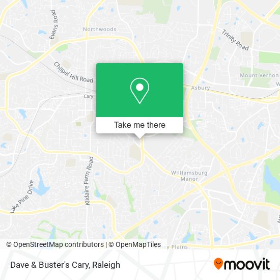 Dave & Buster's Cary map