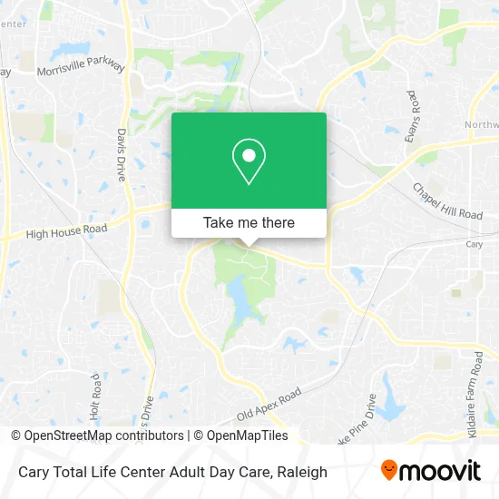 Cary Total Life Center Adult Day Care map