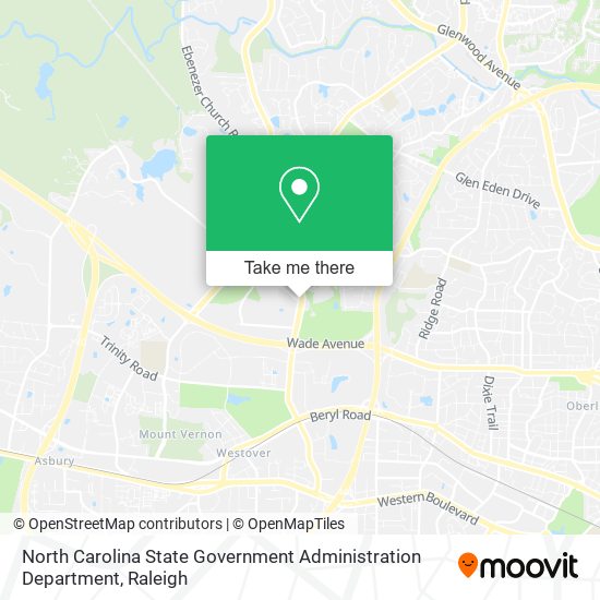 Mapa de North Carolina State Government Administration Department