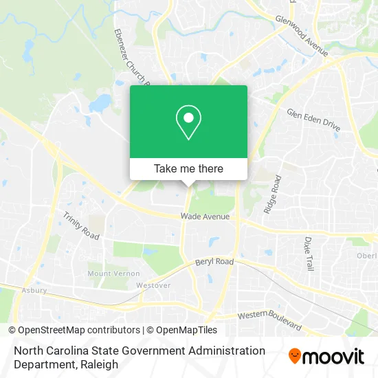 North Carolina State Government Administration Department map