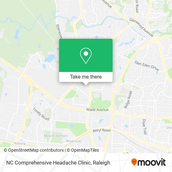 NC Comprehensive Headache Clinic map