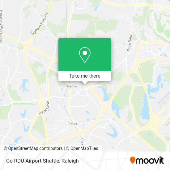 Go RDU Airport Shuttle map