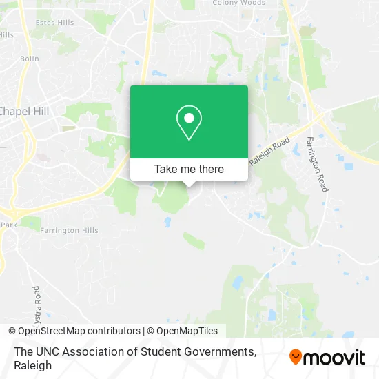 The UNC Association of Student Governments map