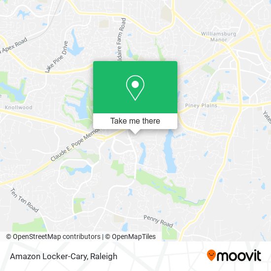 Amazon Locker-Cary map