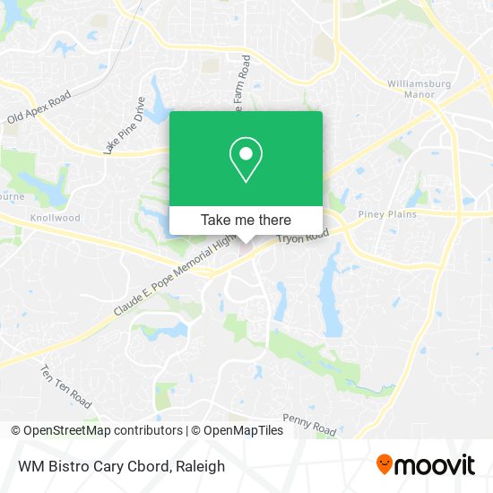 WM Bistro Cary Cbord map