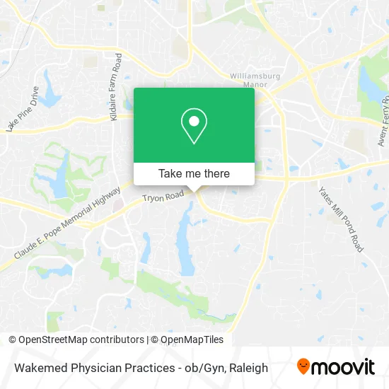 Wakemed Physician Practices - ob / Gyn map
