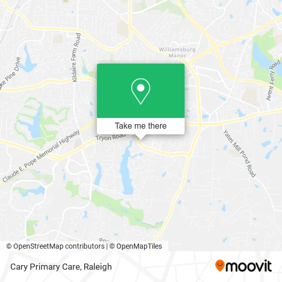 Cary Primary Care map