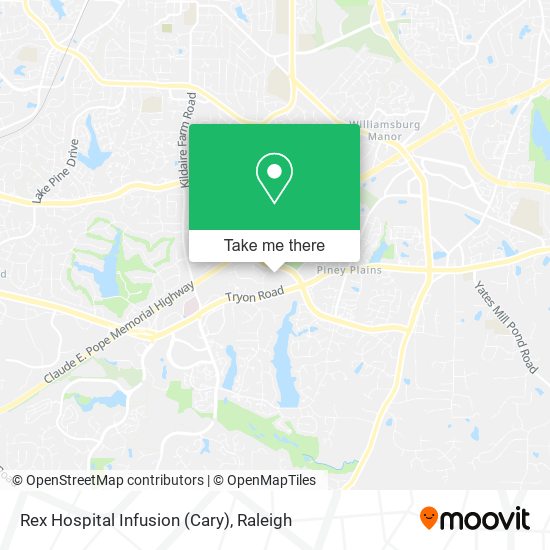Mapa de Rex Hospital Infusion (Cary)