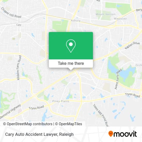 Cary Auto Accident Lawyer map