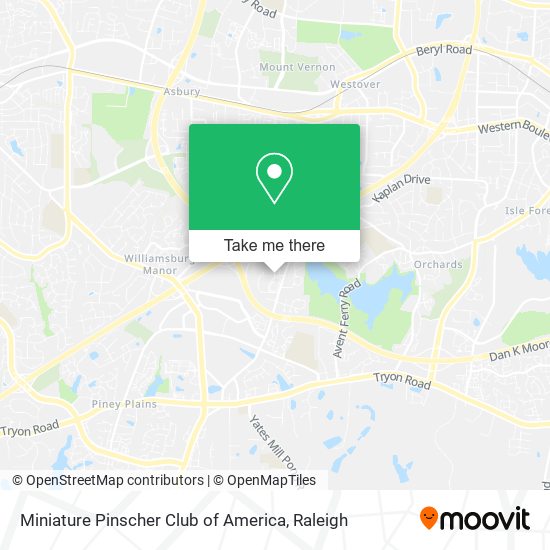 Miniature Pinscher Club of America map