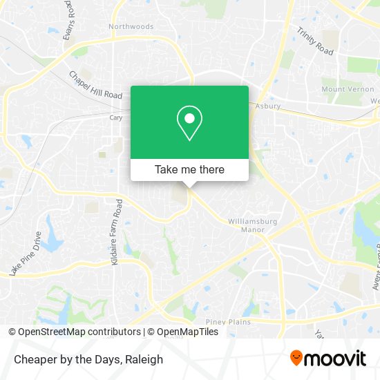 Cheaper by the Days map