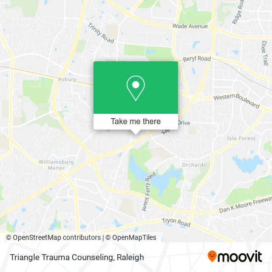 Triangle Trauma Counseling map