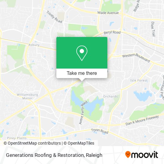 Generations Roofing & Restoration map